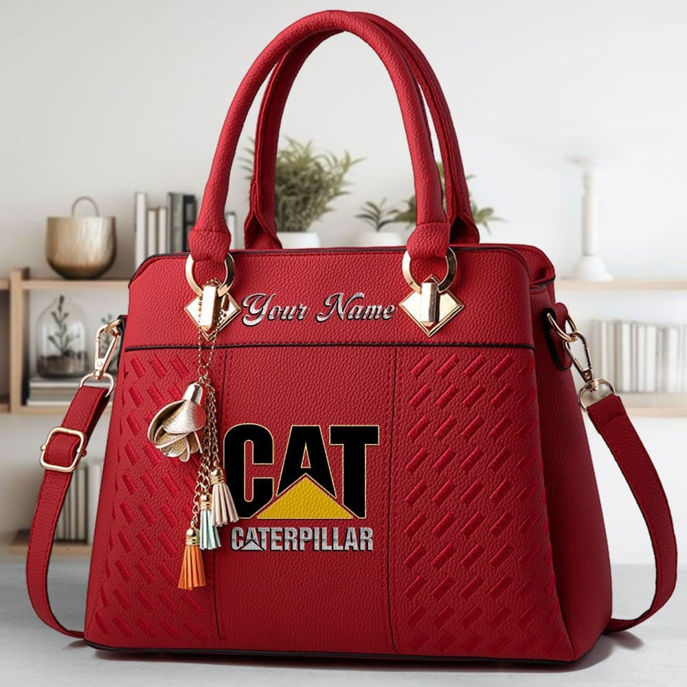 Custom Name CAT Zip Handbag Multicolor
