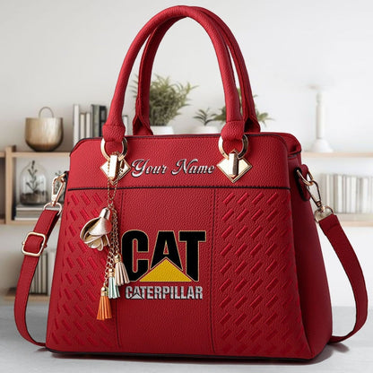 Custom Name CAT Zip Handbag Multicolor