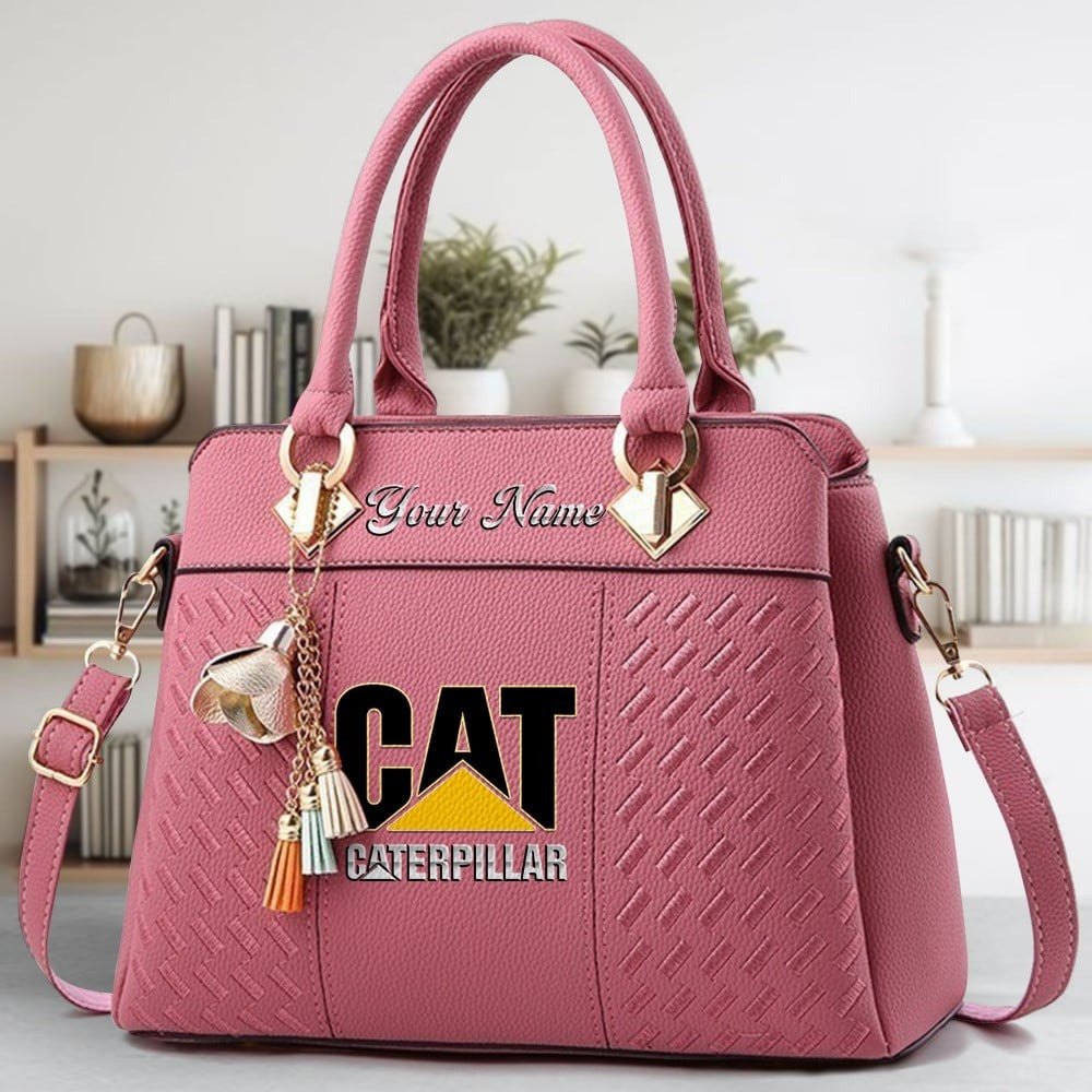 Custom Name CAT Zip Handbag Multicolor