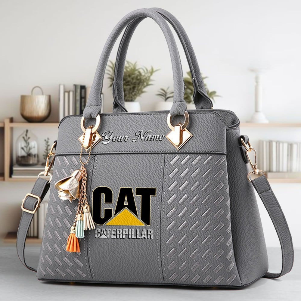 Custom Name CAT Zip Handbag Multicolor
