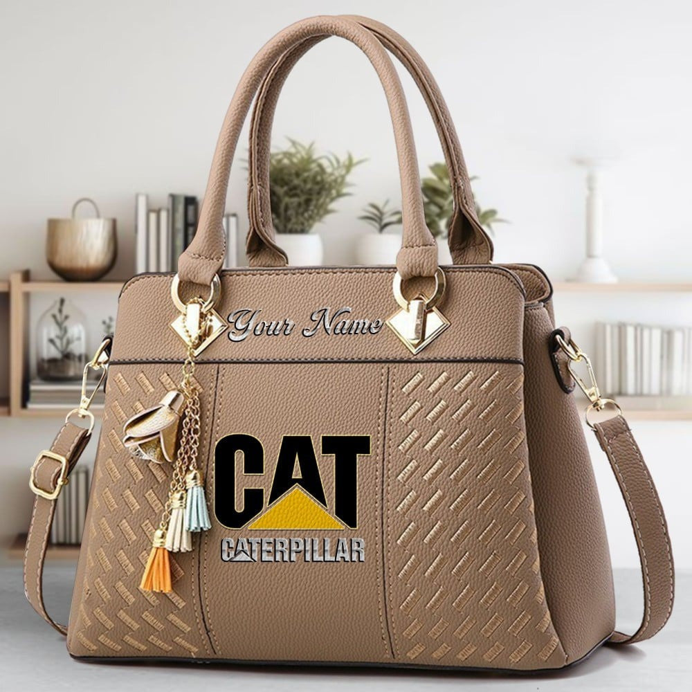 Custom Name CAT Zip Handbag Multicolor