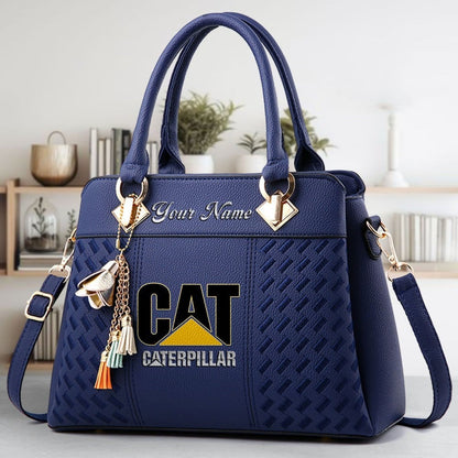 Custom Name CAT Zip Handbag Multicolor