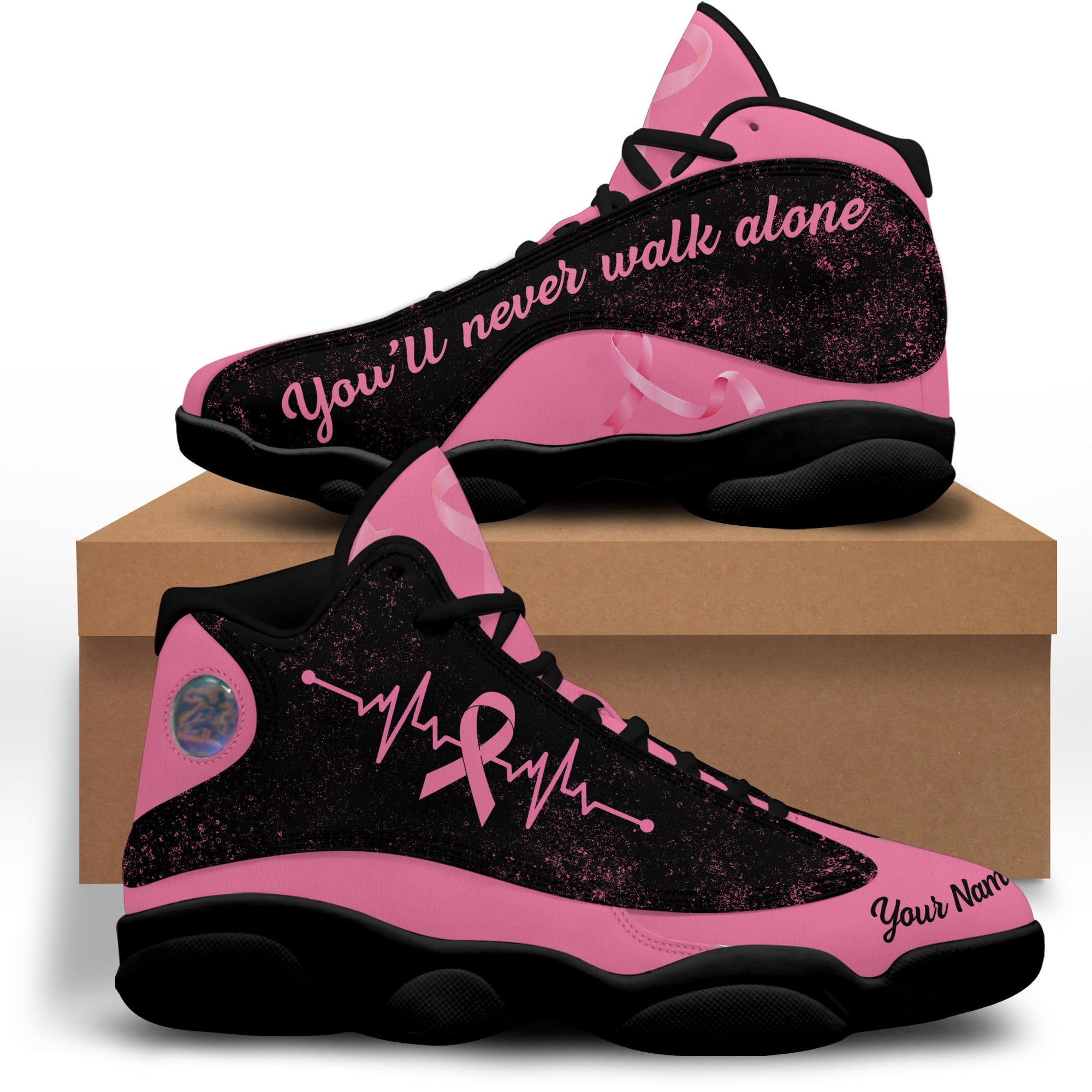 PERSONALIZED BREAST CANCER AWARENESS JD13 SNEAKER QUY4182