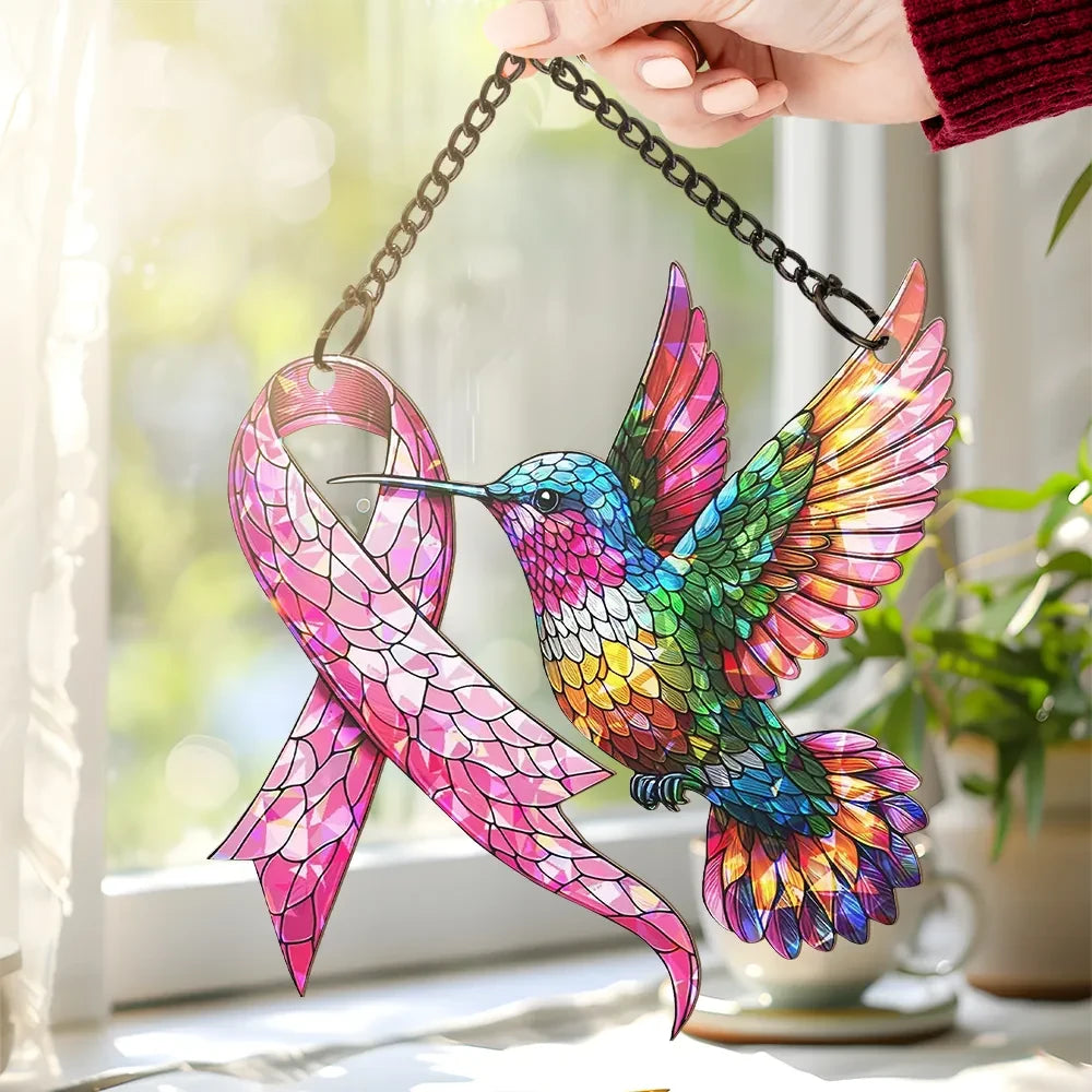 Breast Cancer Awareness Custom Shape Window Hanging Acrylic Ornament