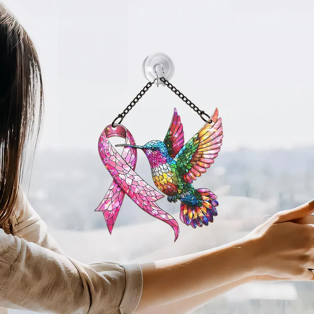 Breast Cancer Awareness Custom Shape Window Hanging Acrylic Ornament