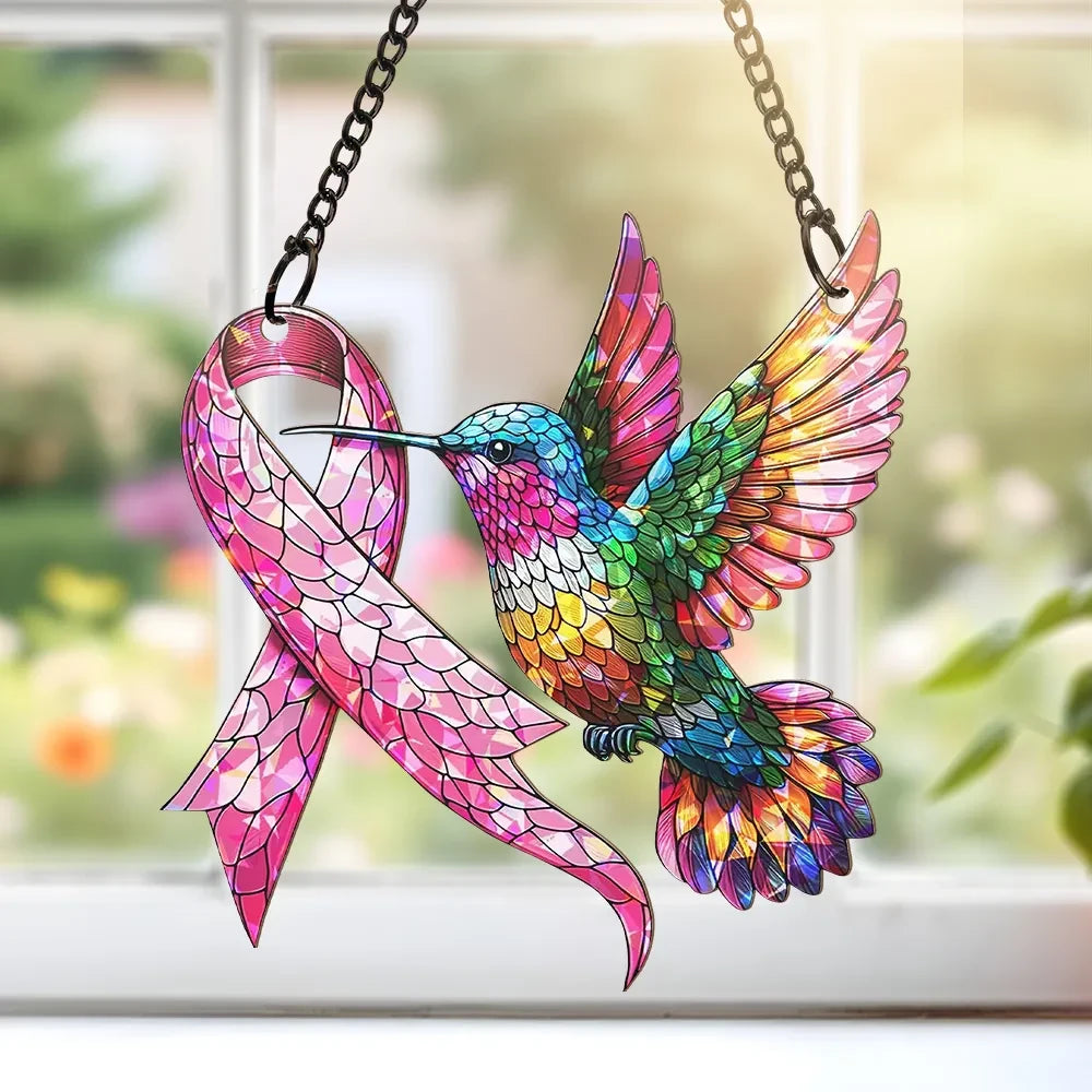 Breast Cancer Awareness Custom Shape Window Hanging Acrylic Ornament