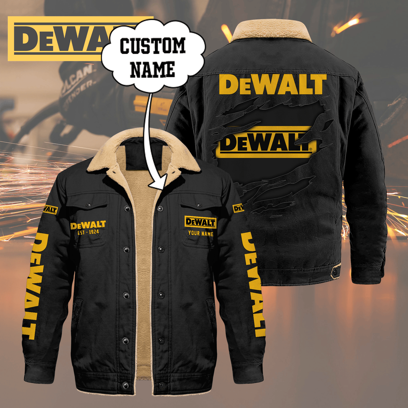 Custom Name DW Limited Edition Fleece Cotton Jacket CR251136