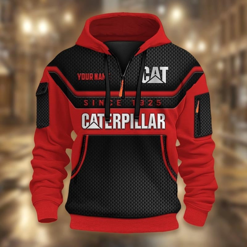 Custom Name CAT 3D Quarter Zip Hoodie CR251171