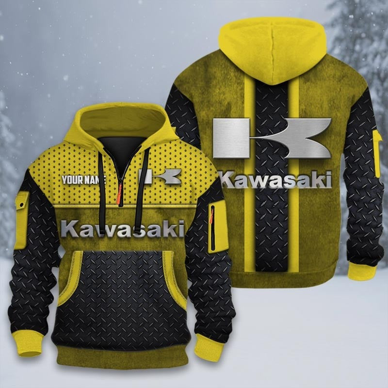 Custom Name KAWA 3D Quarter Zip Hoodie CR251201