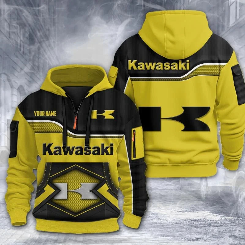 Custom Name KAWA 3D Quarter Zip Hoodie CR260301