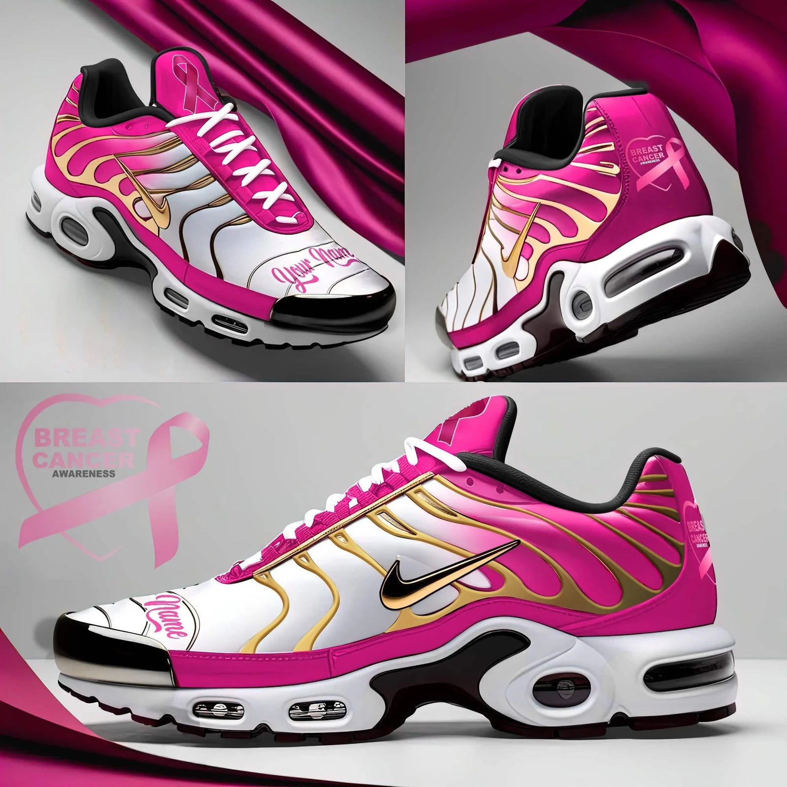Personalized Breast Cancer Awareness Air Max Shoes