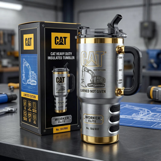 CAT Tumbler with Handle and Straw