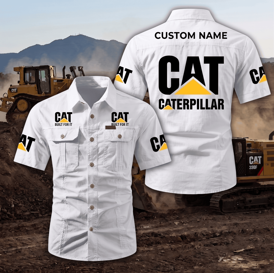 Personalized CAT Limited Edition Short Sleeve Mechanic Shirt