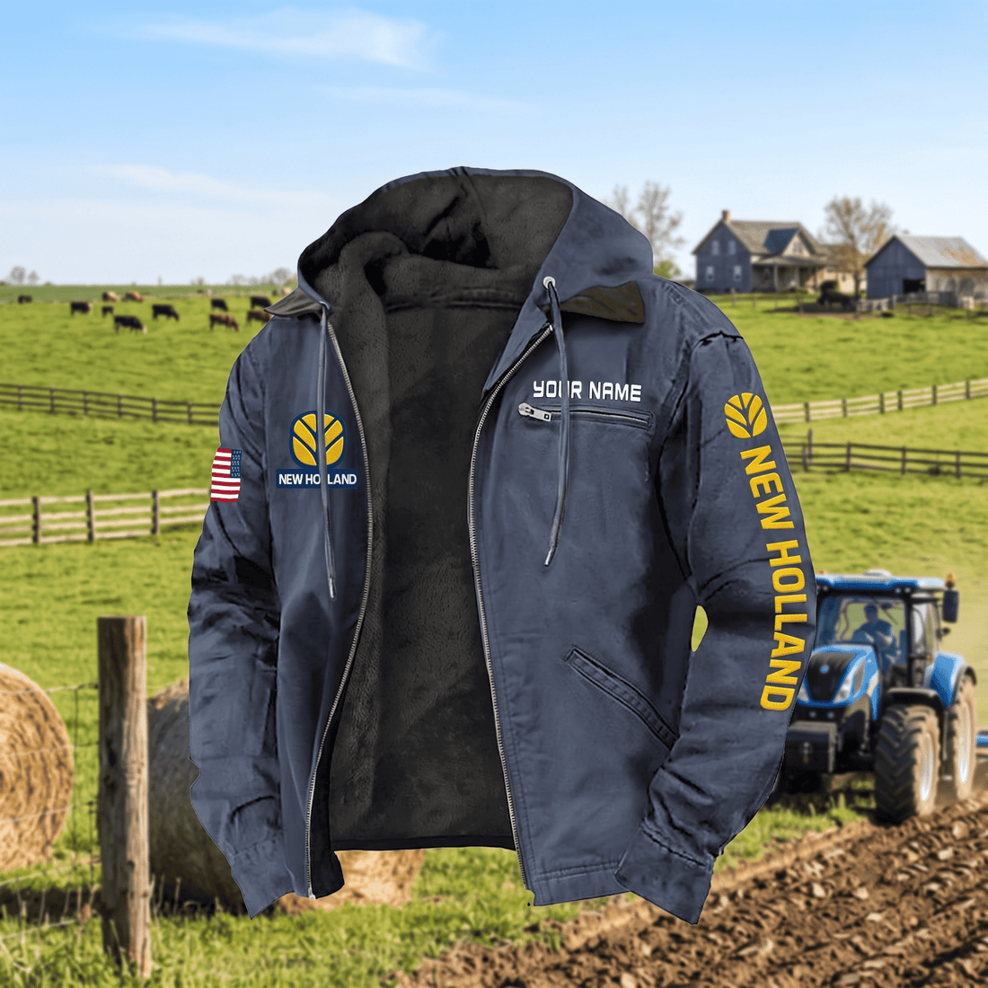 Custom Name NH Left Chest Zipper Pocket Jacket