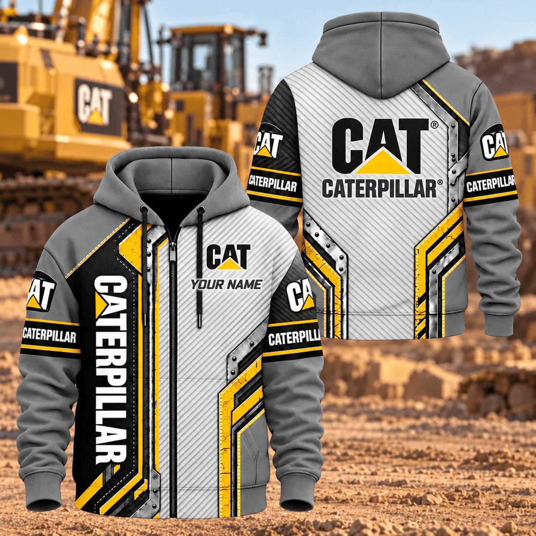 Custom Name CAT 3D Hoodie - Zip Hoodie