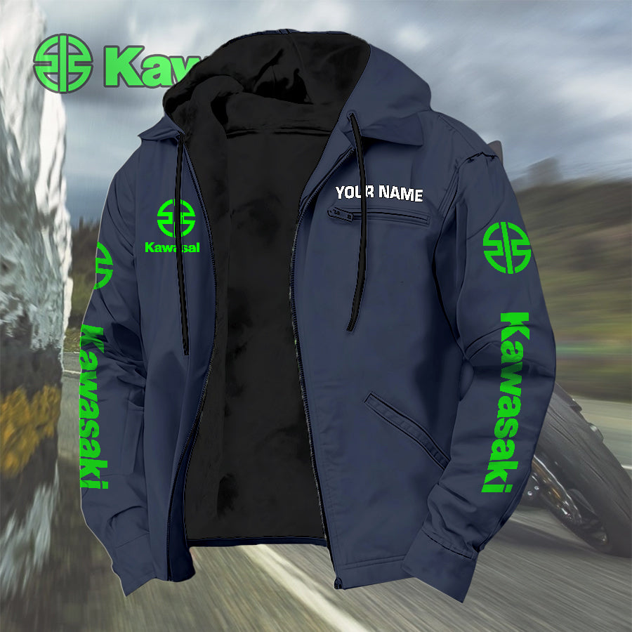 Personalized KAWA Left Chest Zipper Pocket Jacket