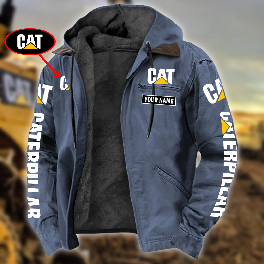 Personalized CAT Left Chest Zipper Pocket Jacket V4
