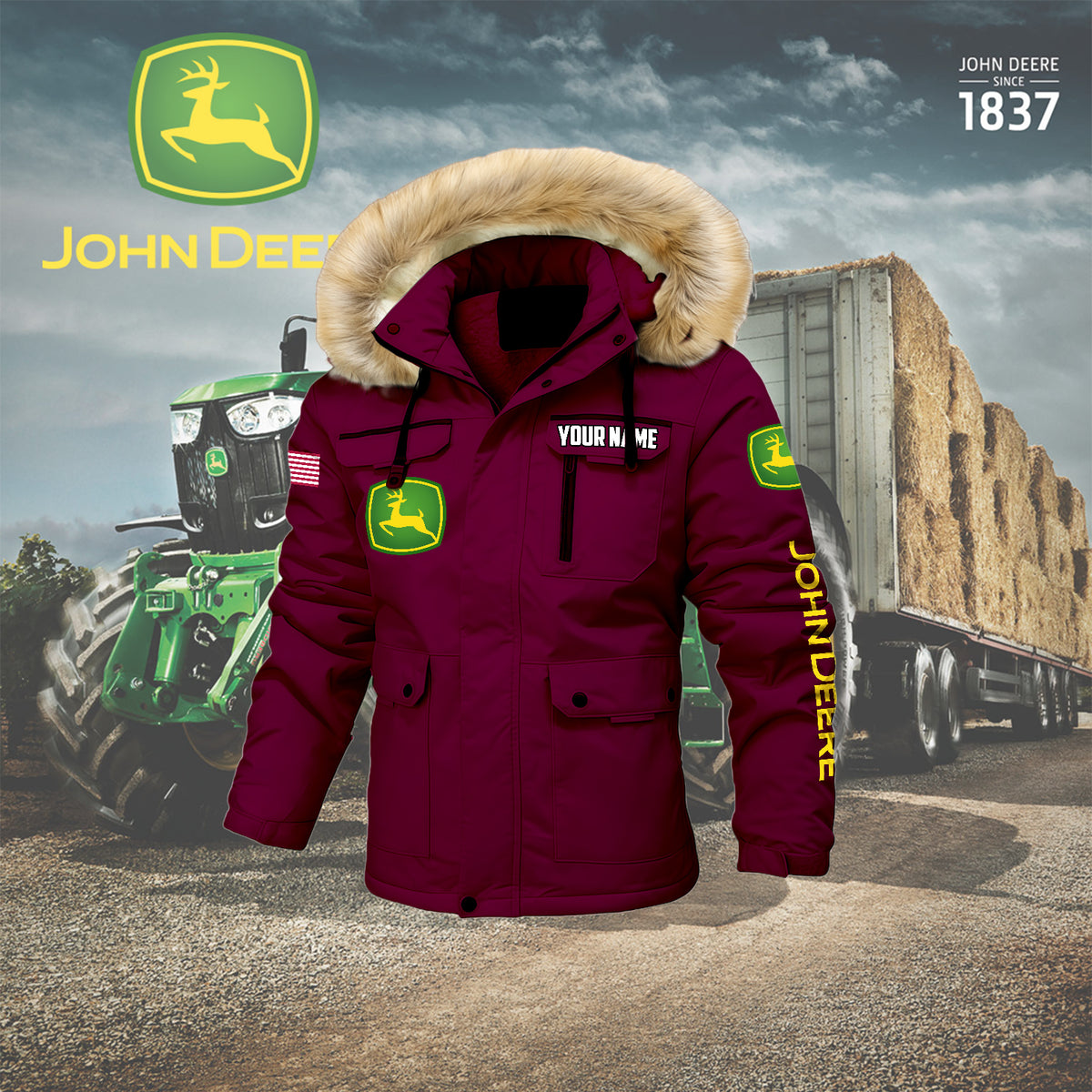 Personalized JD Padded Winter Jacket QUY5608