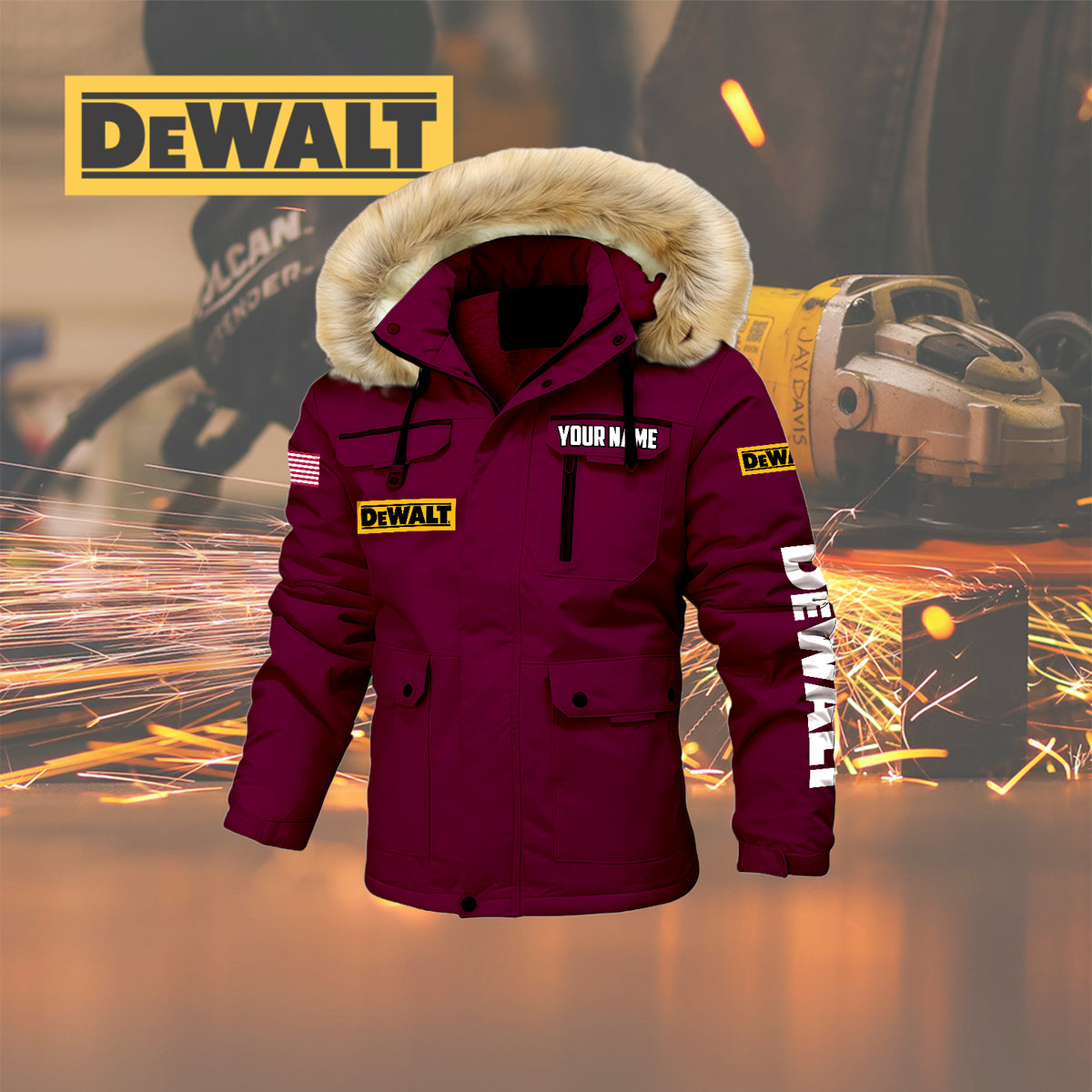 Personalized DW Padded Winter Jacket QUY5608