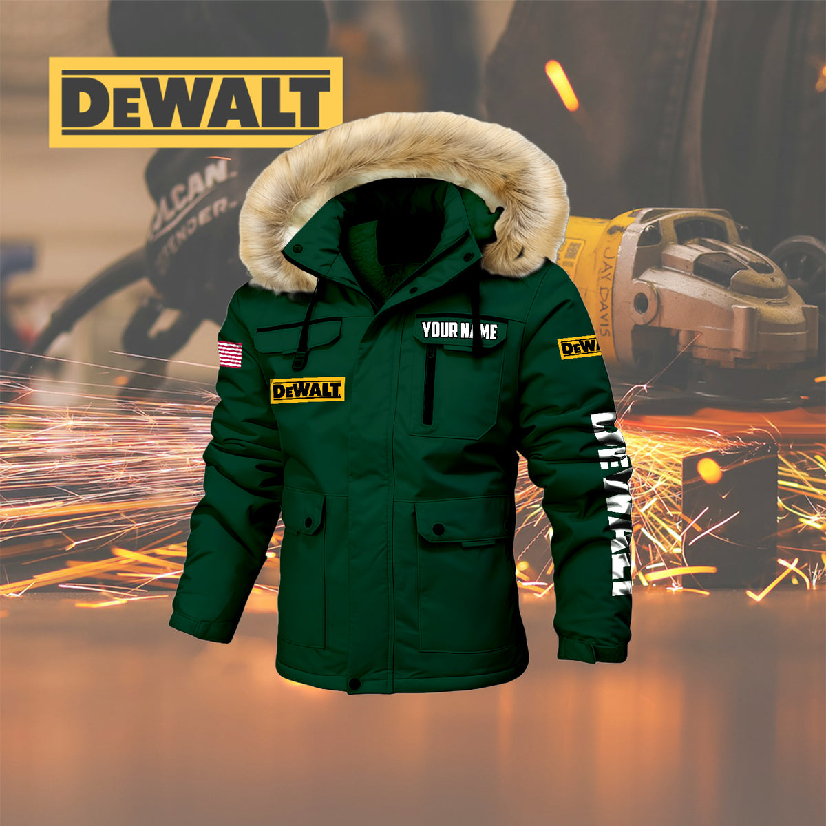 Personalized DW Padded Winter Jacket QUY5608