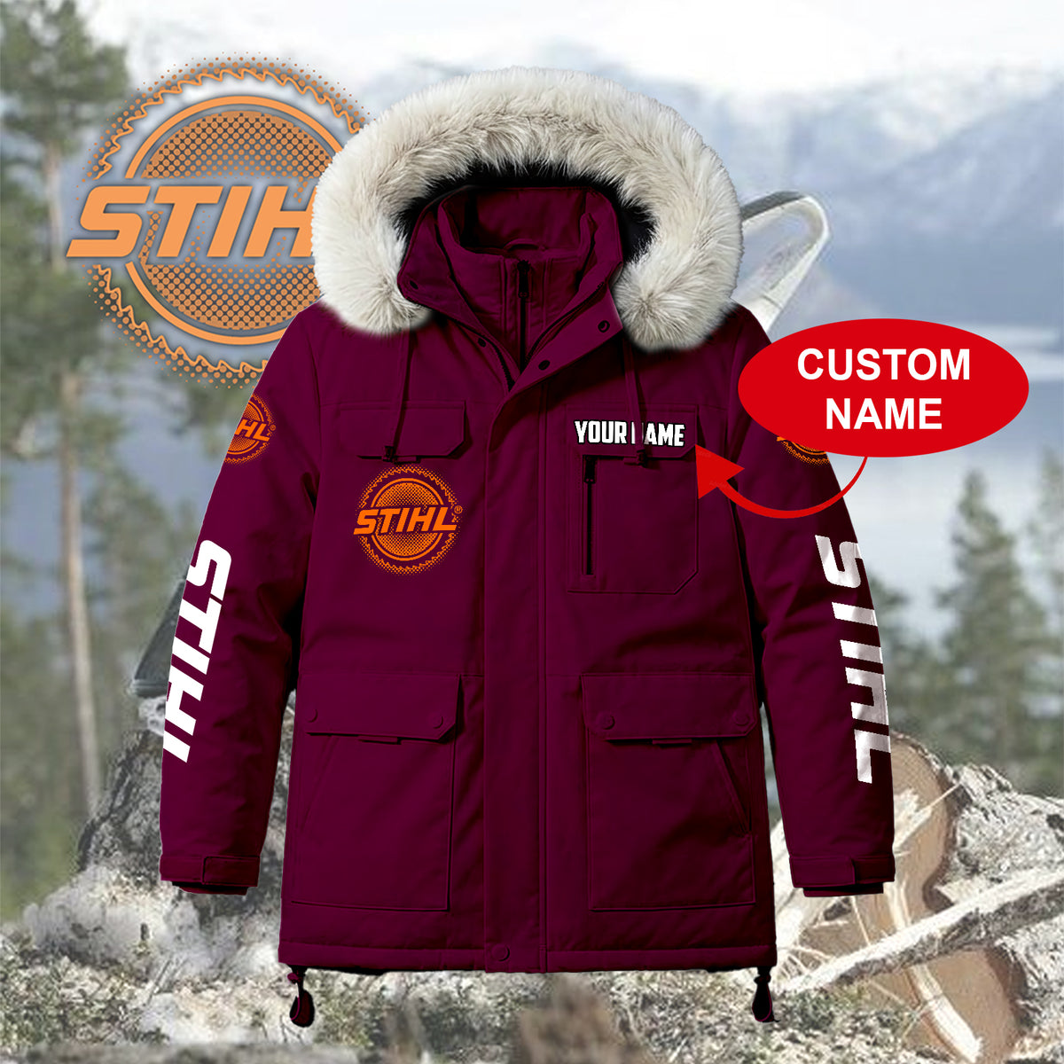 Personalized STL Padded Winter Jacket QUY5608