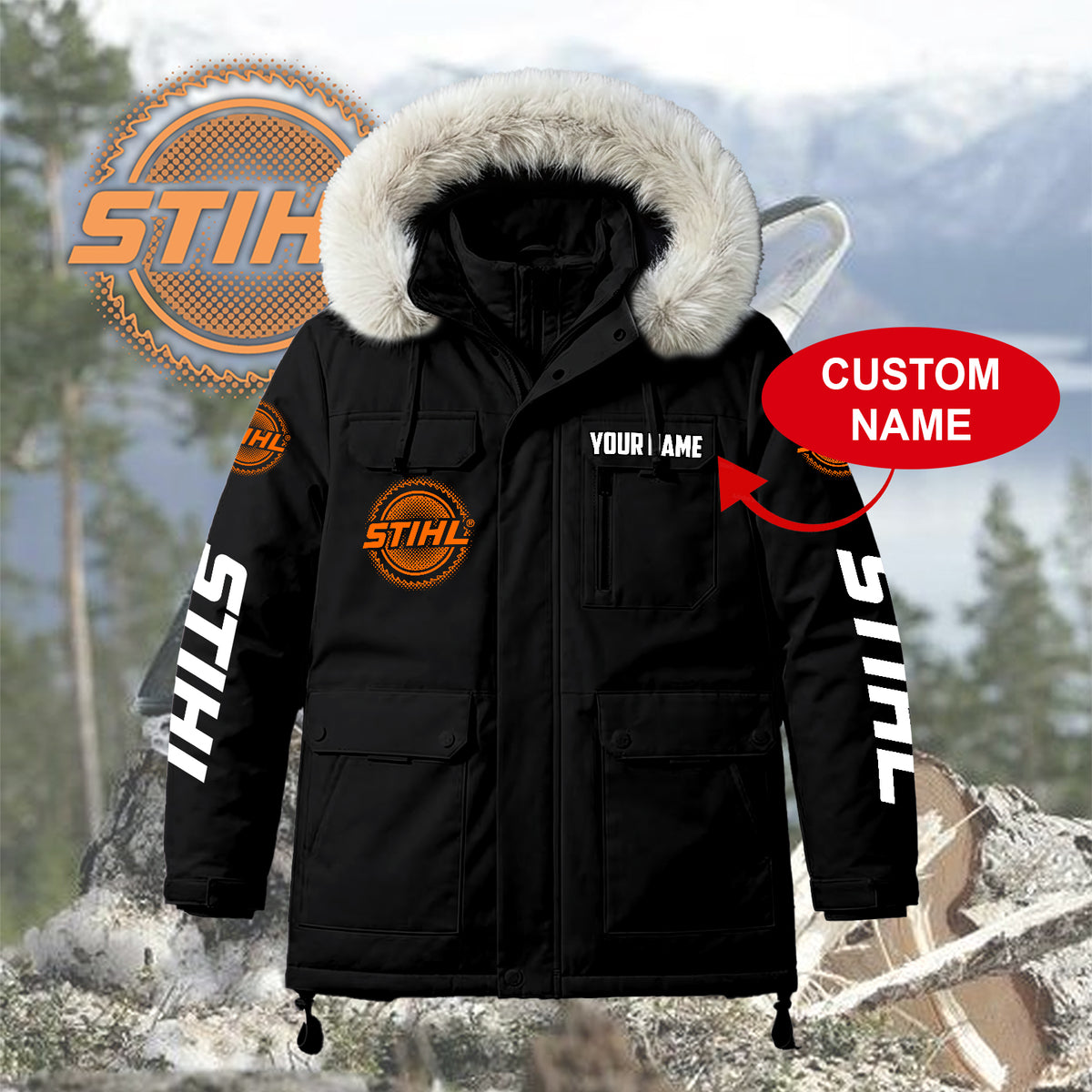 Personalized STL Padded Winter Jacket QUY5608
