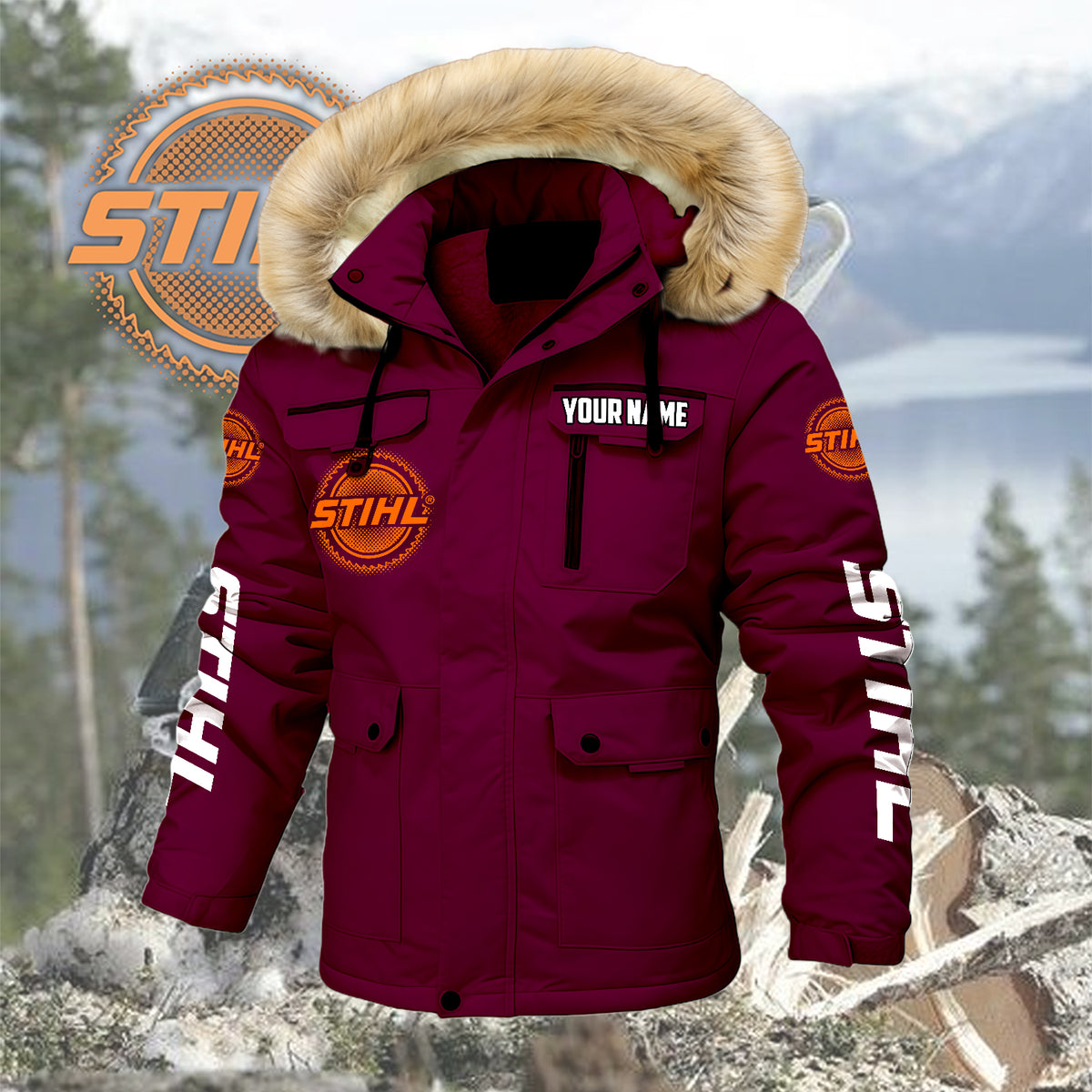 Personalized STL Padded Winter Jacket QUY5608