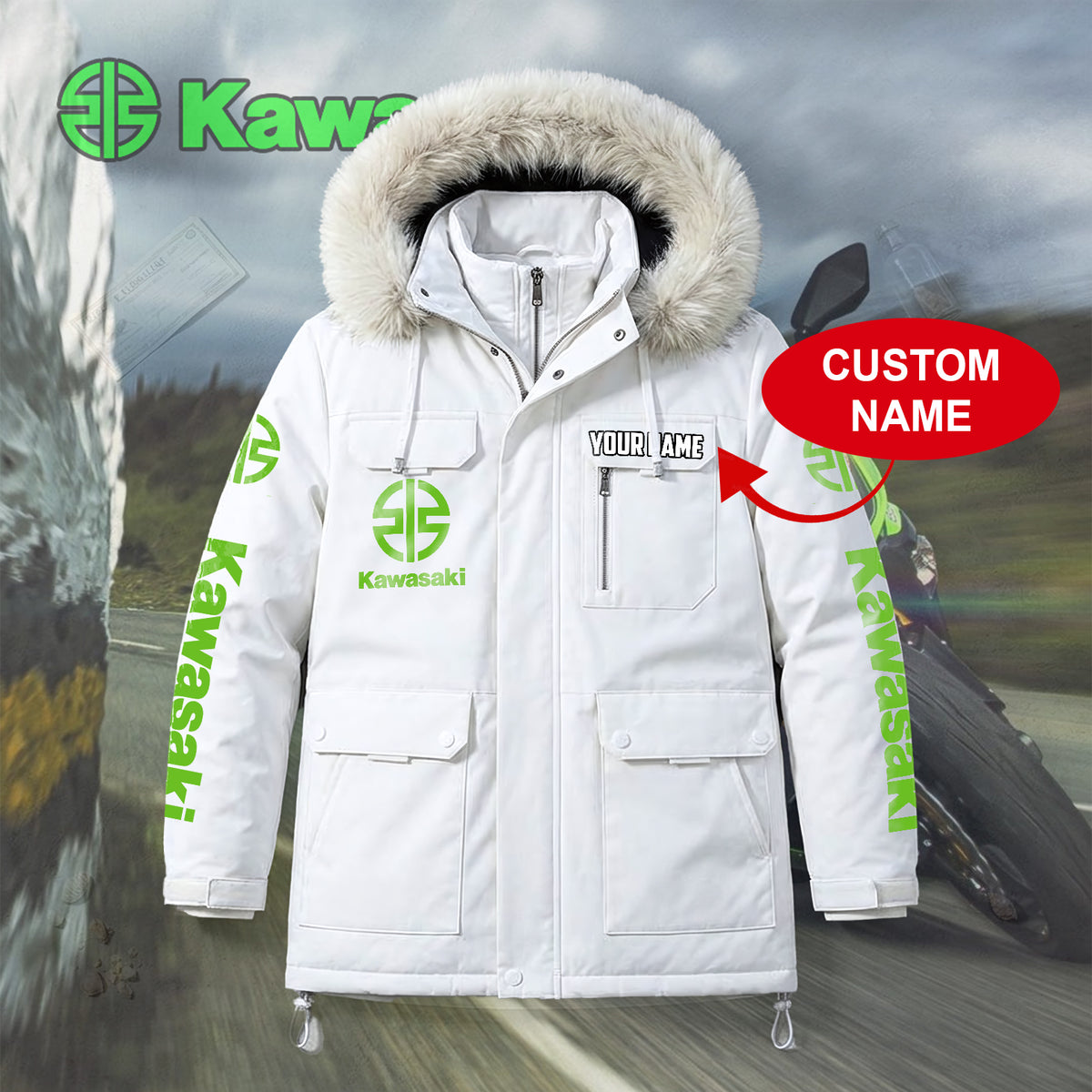 Personalized KAWA Padded Winter Jacket QUY5608