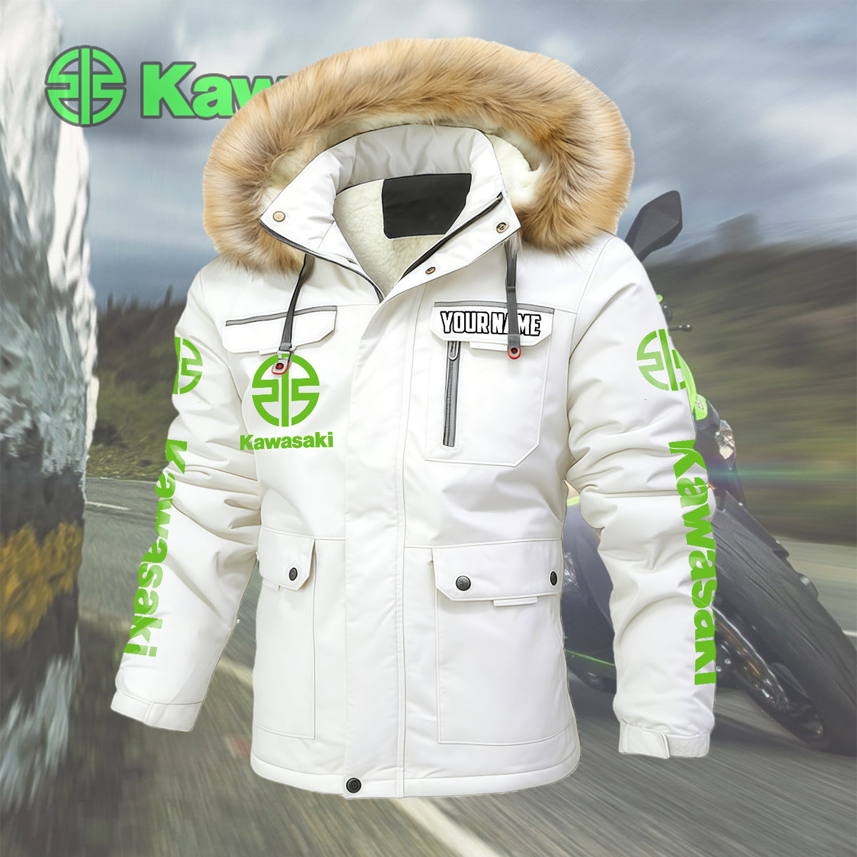 Personalized KAWA Padded Winter Jacket QUY5608