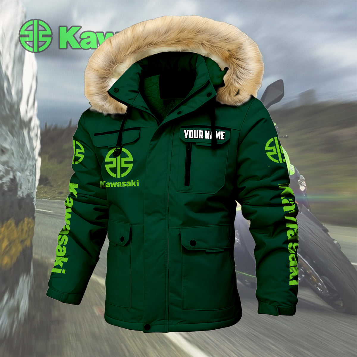 Personalized KAWA Padded Winter Jacket QUY5608