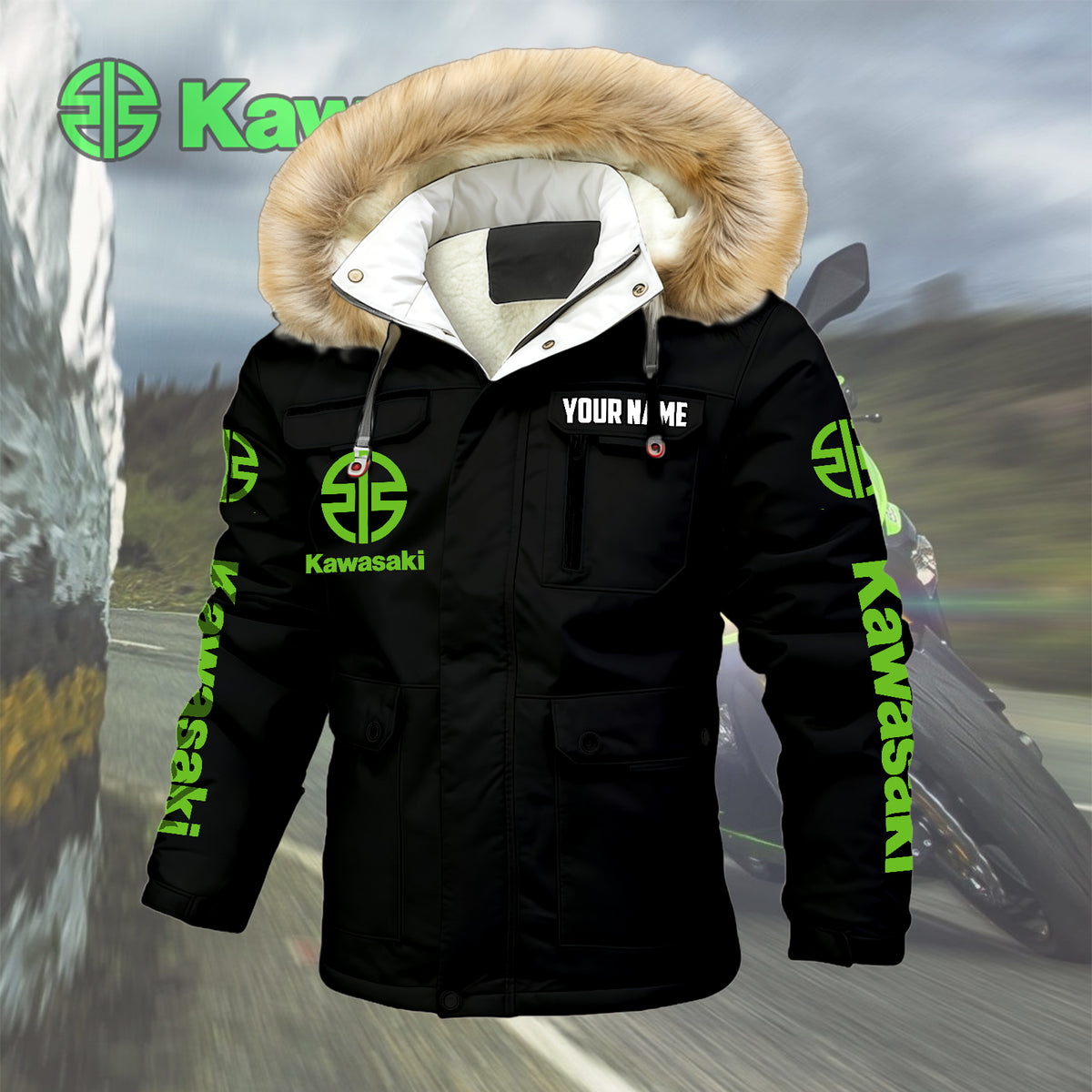 Personalized KAWA Padded Winter Jacket QUY5608