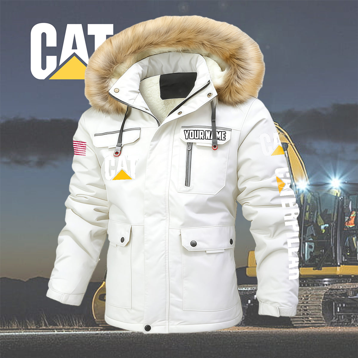 Personalized CAT Padded Winter Jacket QUY5608