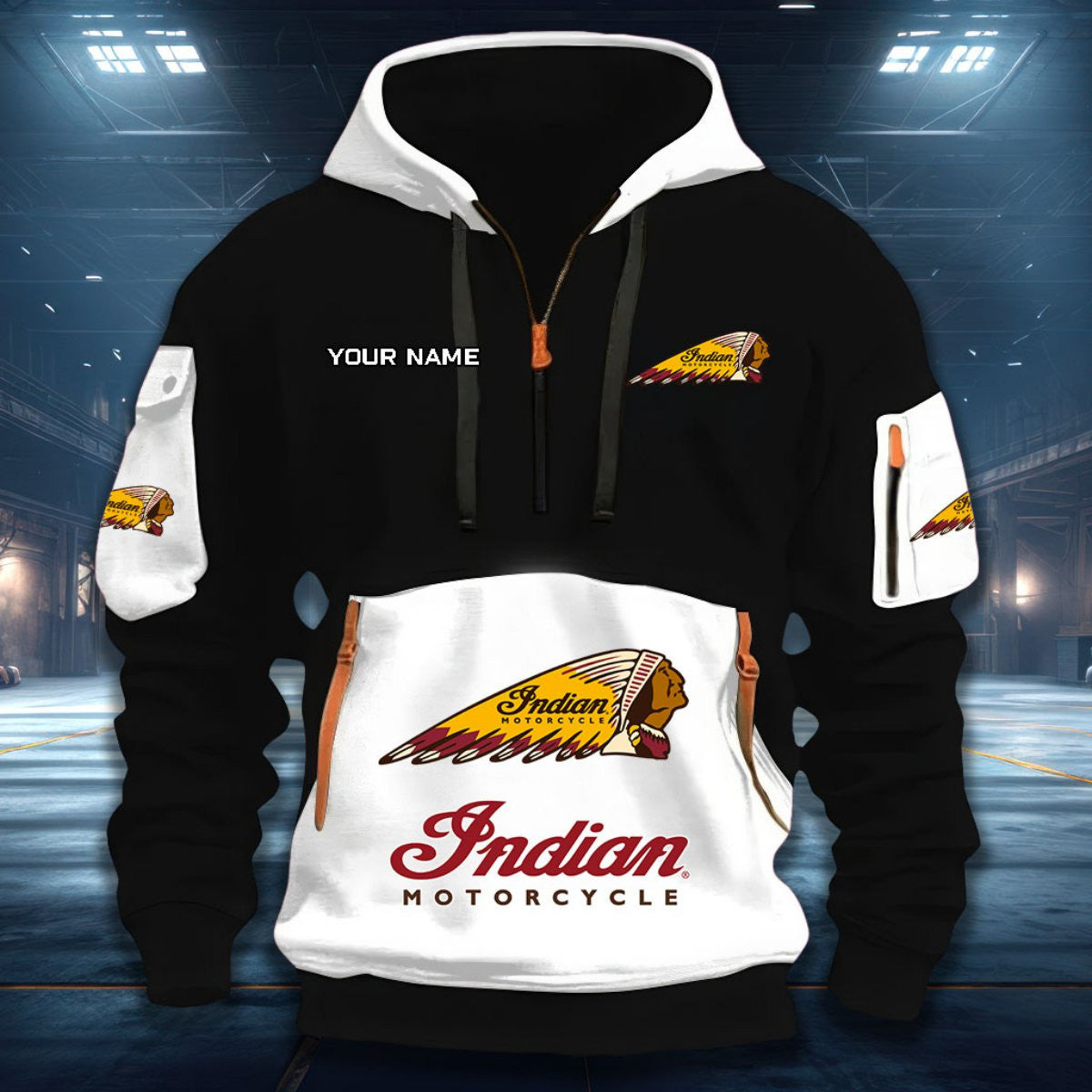 Indian Motorcycle DDQHZH20047 Quarter Zip Hoodie