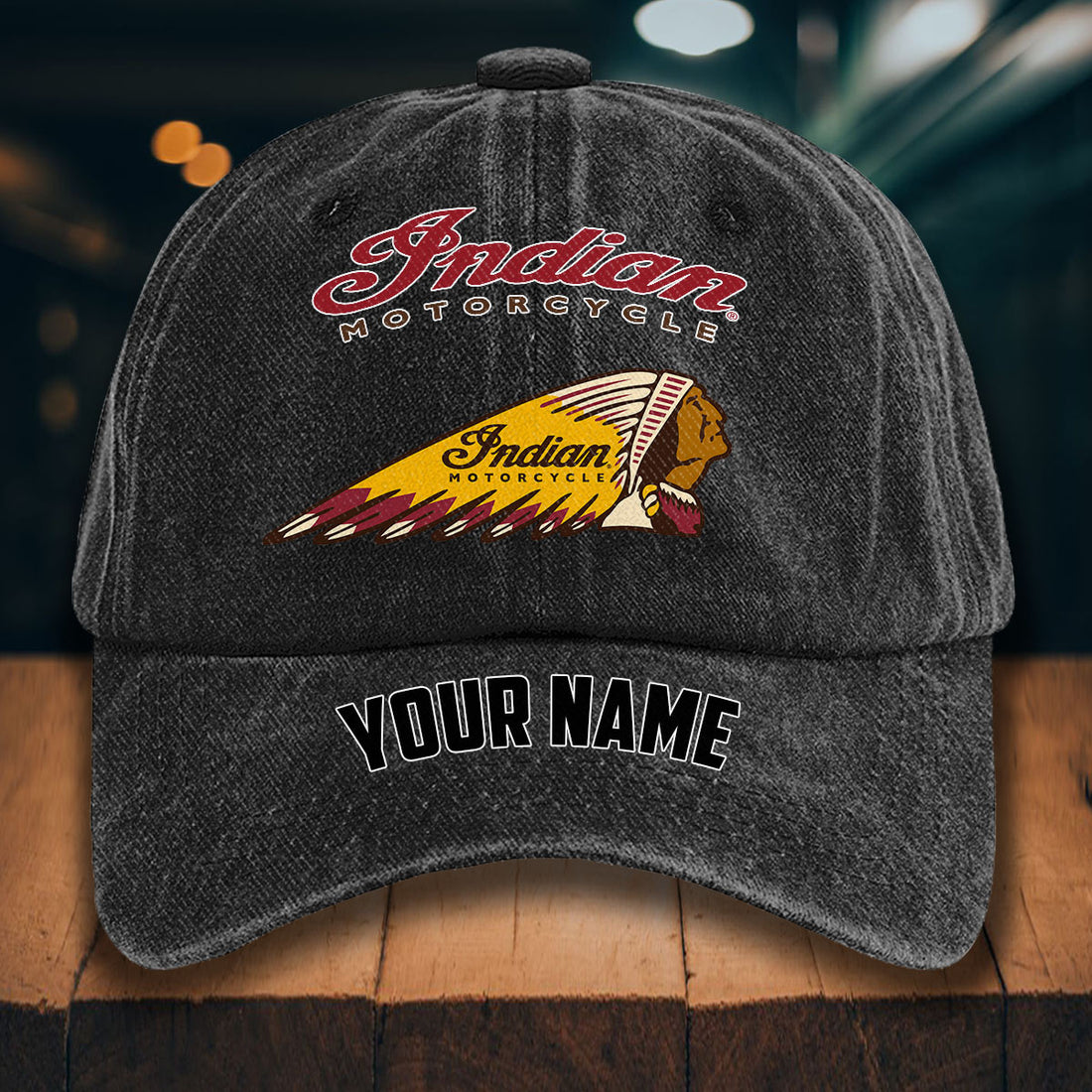 Custom Name IM WINHD10051 Washed Denim Hats
