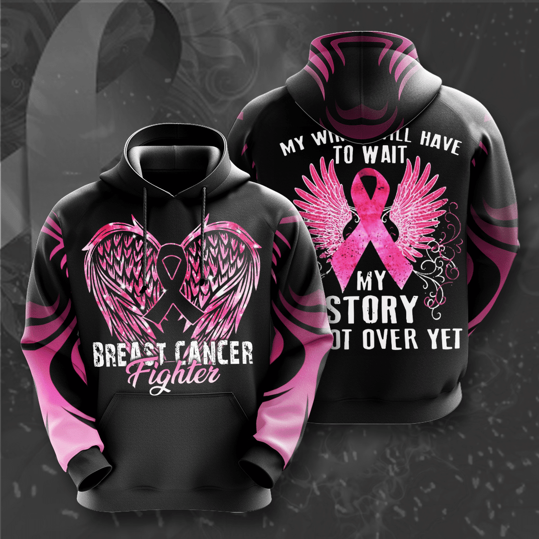 Breast Cancer Awareness 'My Wings Will Have To Wait My Story Is Not Over Yet' Hoodie &amp; Leggings Set THAOVTT721