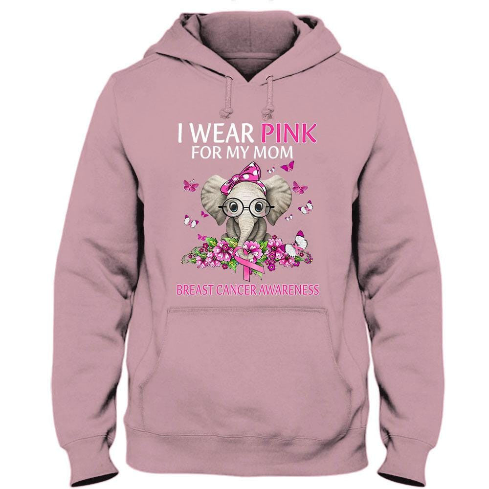I Wear Pink For My Mom, Ribbon Elephant, Breast Cancer Survivor Awareness Shirt YVT0815