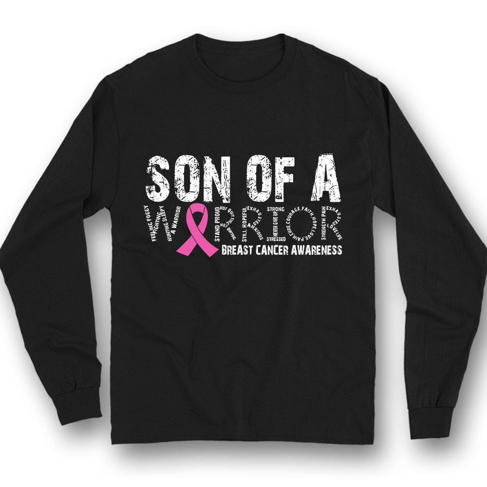 Son Of A Warrior, Pink Ribbon, Breast Cancer Survivor Awareness Shirt THAOVTT775
