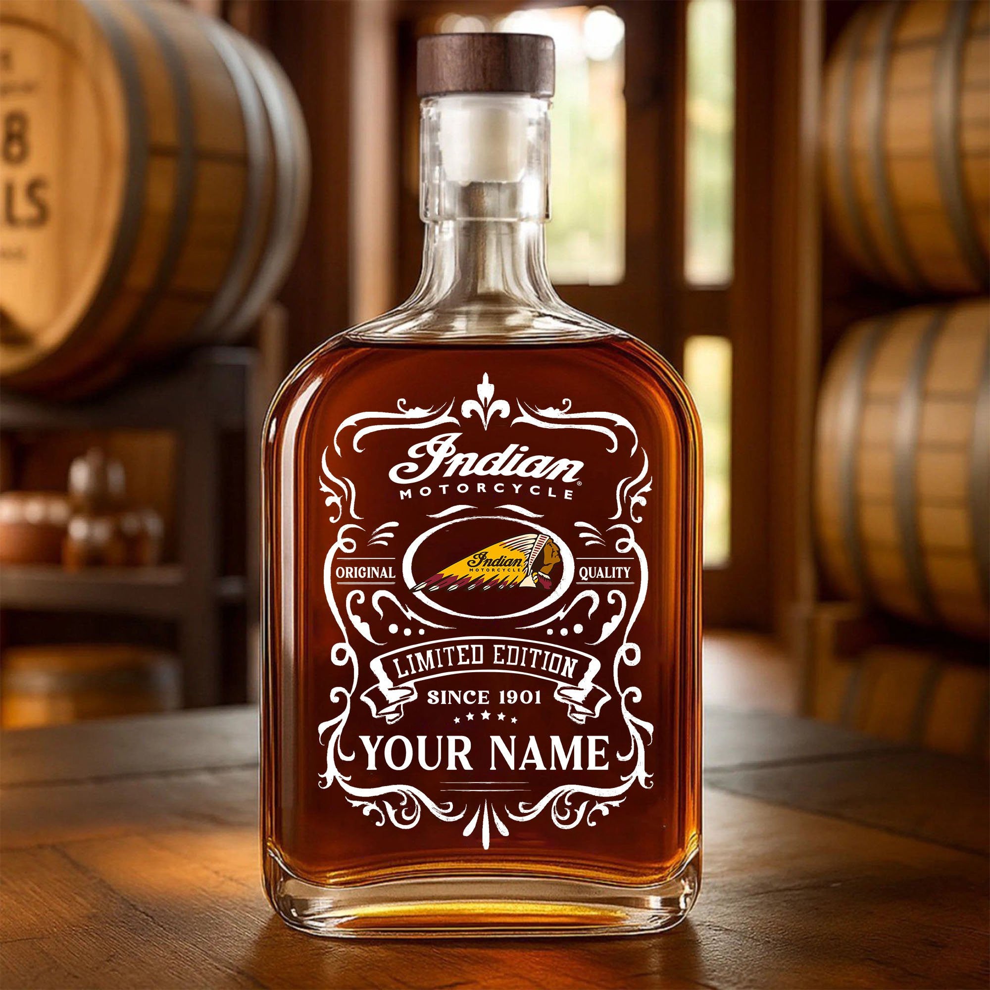 IM ndian Motorcycle WINWB10051 Whiskey Bottle