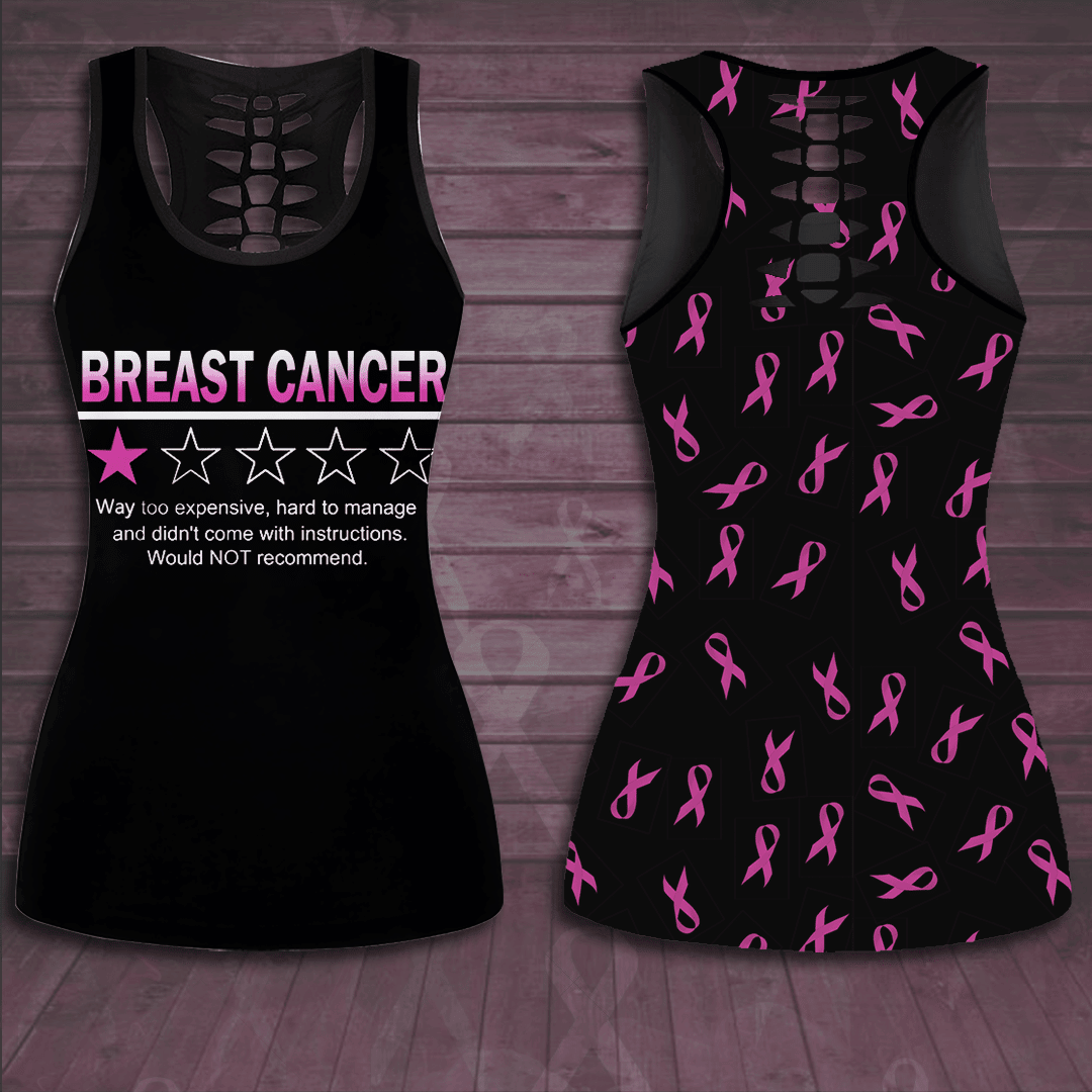 Breast Cancer Awareness Hollow Tank Top &amp; Leggings Set TH3411