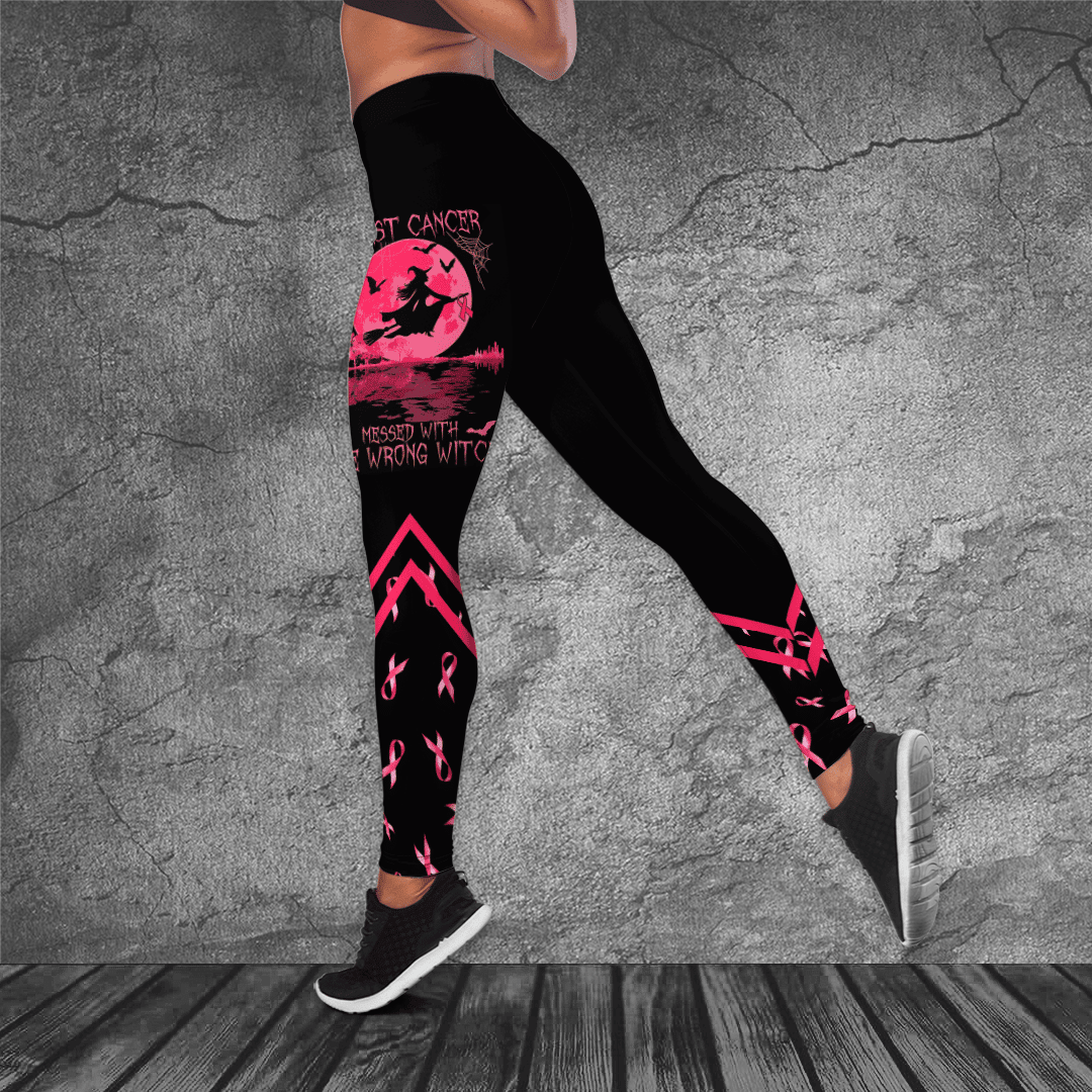 Breast Cancer Awareness 'Halloween' Hollow Tank Top &amp; Leggings Set QUY4918