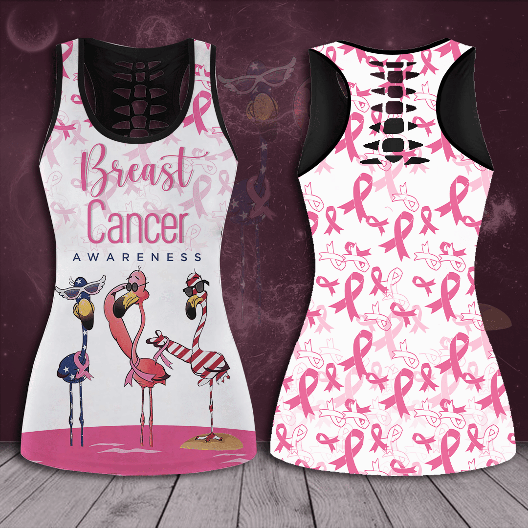 Breast Cancer Awareness Hollow Tank Top &amp; Leggings TH3235