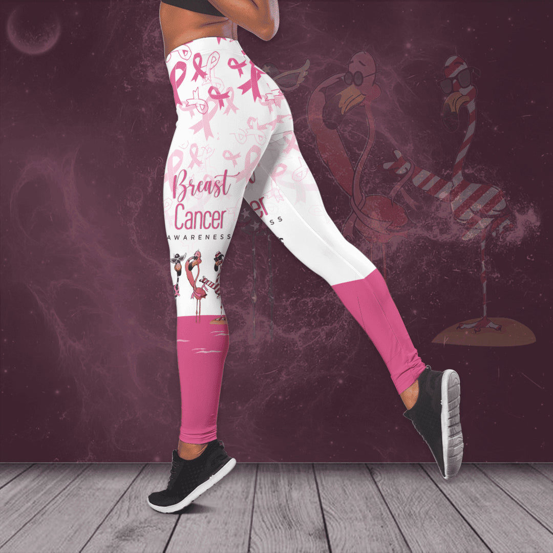 Breast Cancer Awareness Hollow Tank Top &amp; Leggings TH3235