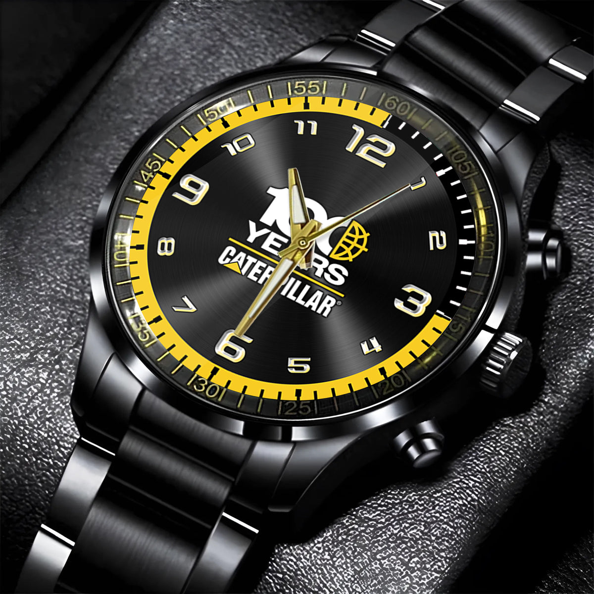 CAT 100 Years Personalized Black Hand Watch for fan-Limited Edition YVT1033