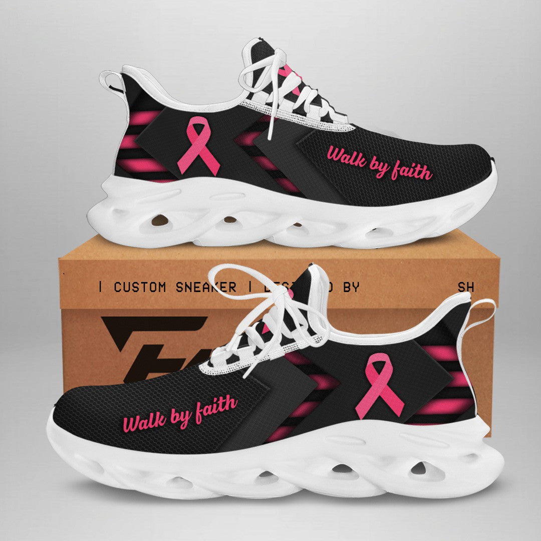 [LIMITED EDITION] Custom Text Breast Cancer Awareness "Faith Hope Love" Sneaker QUY2504