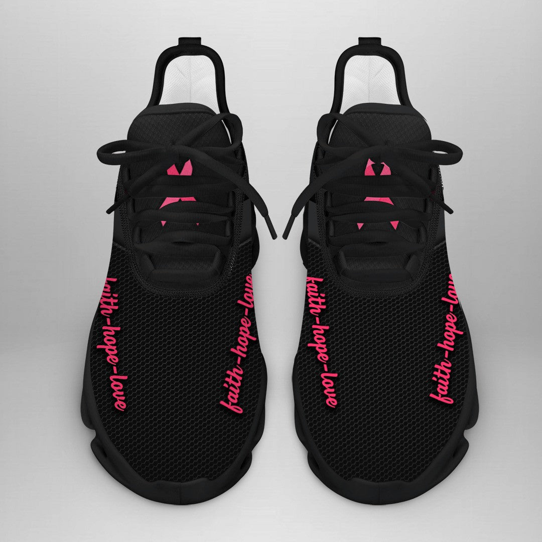 [LIMITED EDITION] Custom Text Breast Cancer Awareness "Faith Hope Love" Sneaker QUY2504