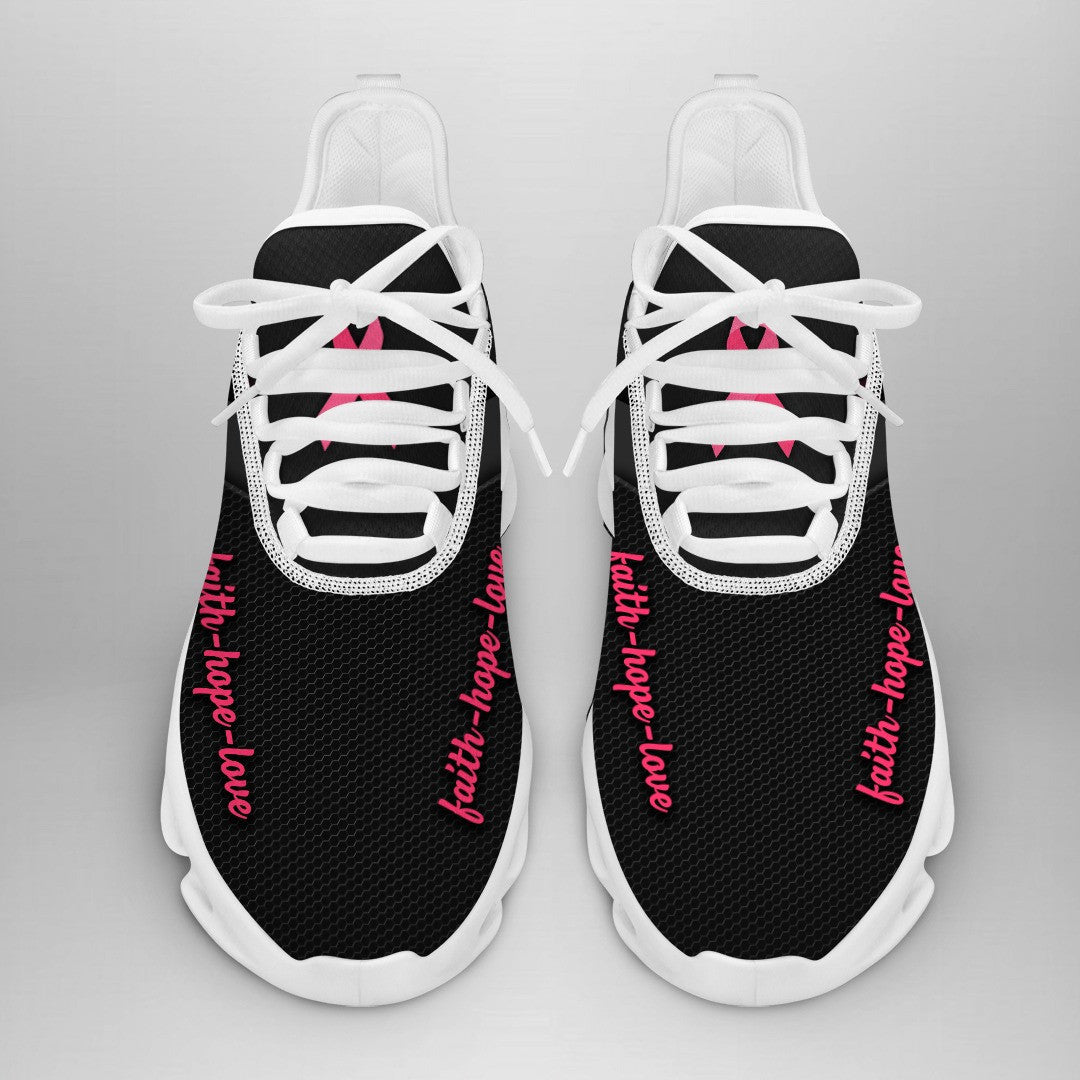 [LIMITED EDITION] Custom Text Breast Cancer Awareness "Faith Hope Love" Sneaker QUY2504