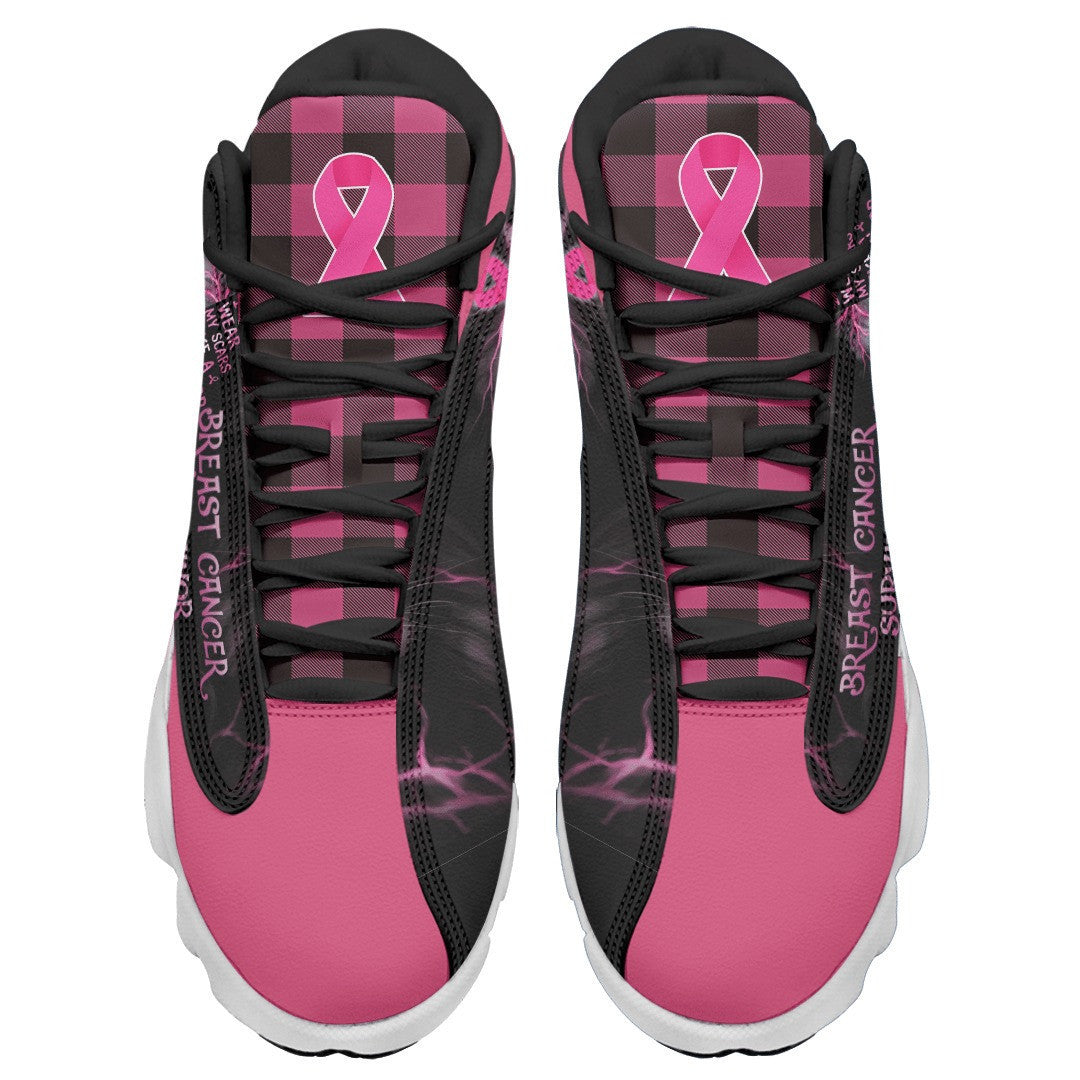 PERSONALIZED BREAST CANCER AWARENESS LION BREAST JD13 SNEAKER QUY4015