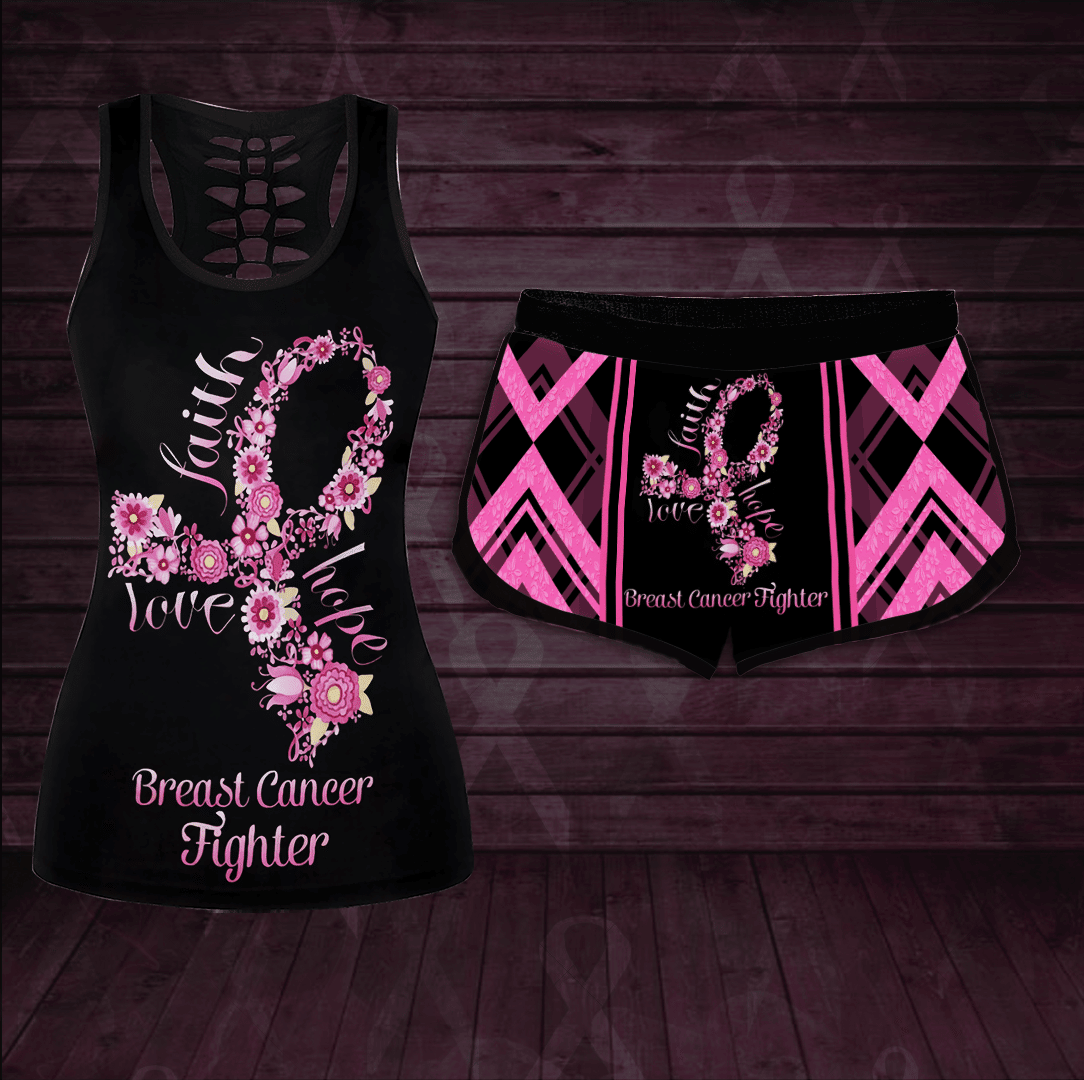 Breast Cancer Awareness Butterfly Tank Shorts Set THAOVTT804