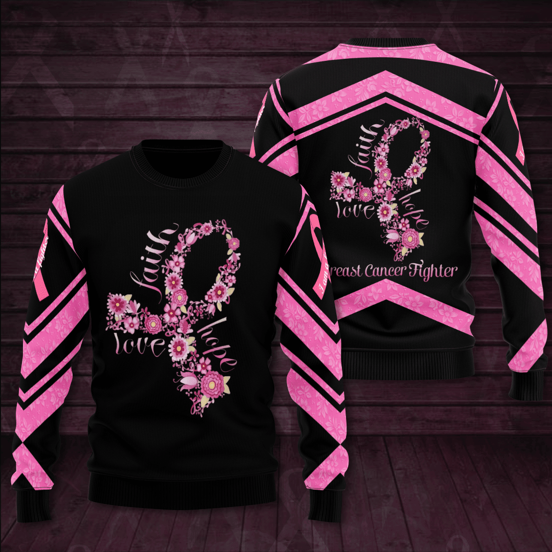 Breast Cancer Awareness Butterfly 3D Sweatshirt THAOVTT801
