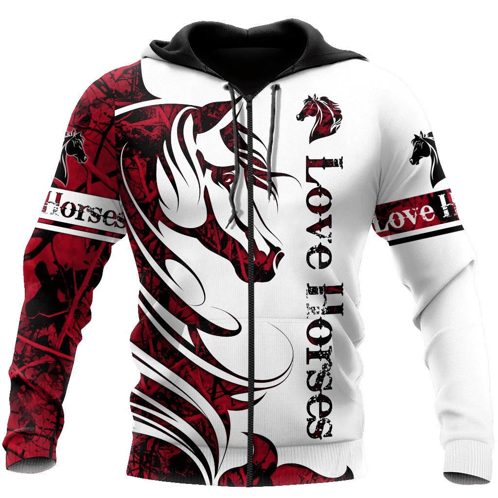 Horse Camo Red 3D All Over Printed Shirts Pi050501S1